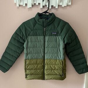Patagonia Olive and Navy Puffer Jacket
